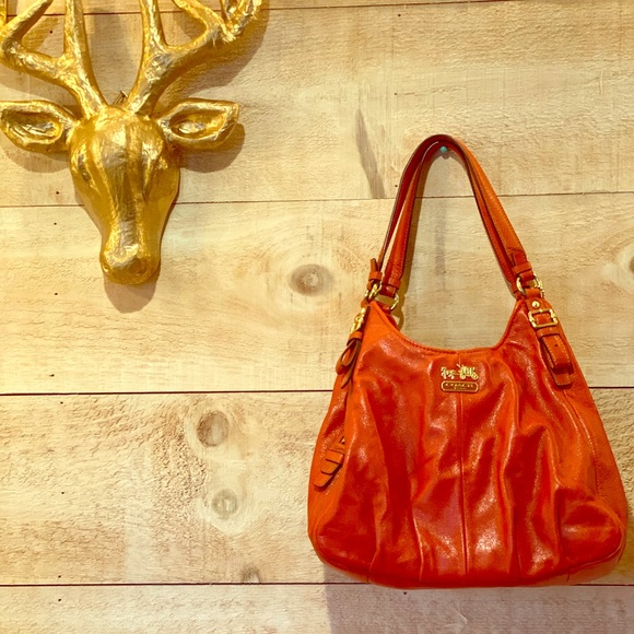 Coach Handbags - “Coach” purse! Fire orange leather